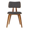 FurniFact,Modern Mid-Century Dining Chair with Walnut Wood Frame and Charcoal Fabric - 2 of 4