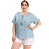 Agnes Orinda Women's Plus Size Lace Hollow Out Tassel Ruffle Boho Blouses - 3 of 4