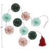 Storied Home Handmade Recycled Paper Fan Garland with Cotton Tassel, Multicolor - 2 of 4