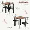 Dining Table with 2 Chairs, Dining Set with Padded Seat, Dining Table Set, Table Kitchen, Small Dining Table with Wood Grain, Metal Legs - 3 of 4