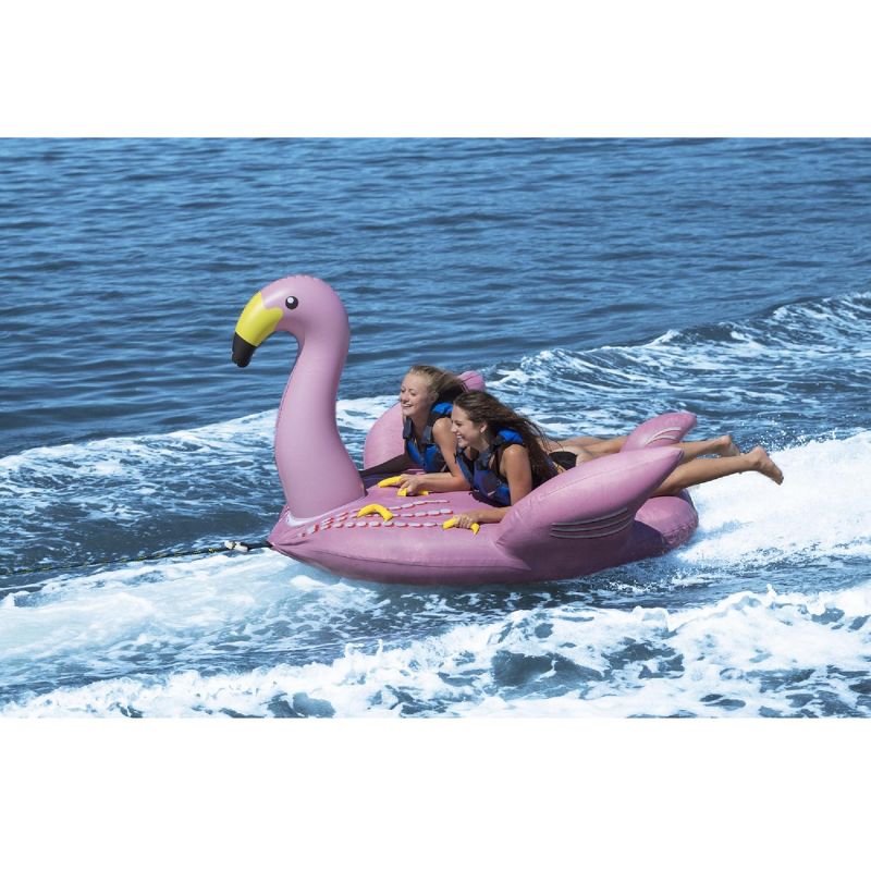 Swimline 82" Flamingo Towable 2-Person Inflatable Pool Float - Pink/Black, 3 of 5
