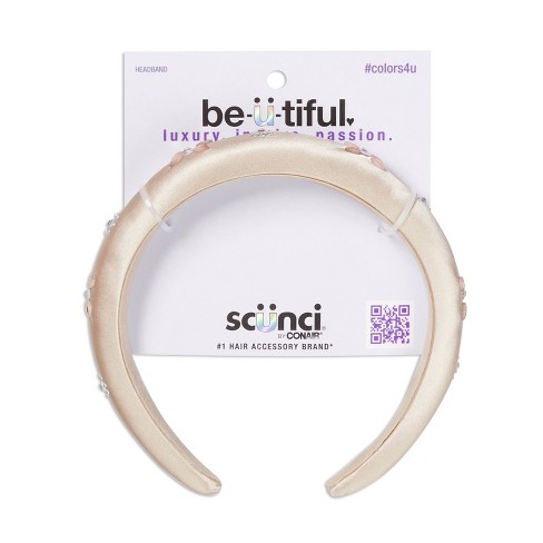 Scunci Cream Embellished Headband - Posh Purple : Target