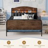 QingMoon Twin Bed Frame for Kids, Metal Platform Bed Frame with Light, Modern Twin Size Beds with Rails and Storage Headboard for Girls & Boys - 3 of 4