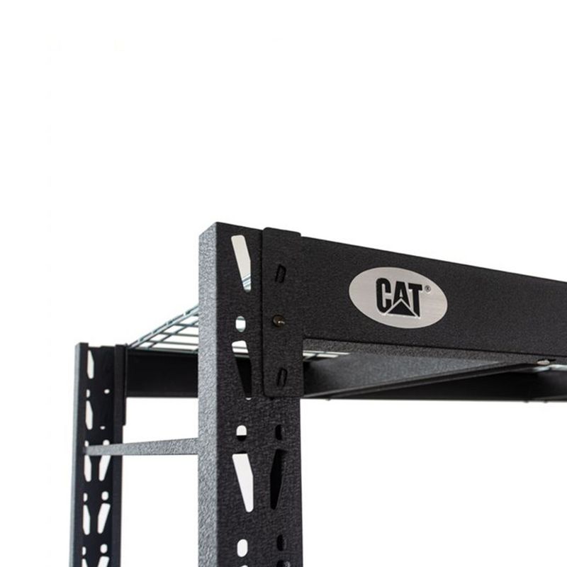 CAT 72 Inch x 48 Inch Industrial Heavy Duty 4 Tier Adjustable Steel Shelving Unit with Hammer Granite Finish, and 2000 Pound Weight Limit, Black, 4 of 6