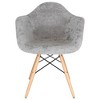 LeisureMod Willow Velvet Eiffel Accent Chair with Ash Wood Legs - 2 of 4
