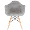 LeisureMod Willow Velvet Eiffel Accent Chair with Ash Wood Legs Set of 2 - image 2 of 4