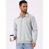 INSPIRE CHIC Men's Long Sleeve Quarter Zip Knitted Geometric Patterns Polo Sweatshirts - 4 of 4