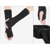 INSPIRE CHIC Women's Faux Fur Fingerless Wrist for Christmas Party Windproof Warmer Plush Gloves 1 Pair - 3 of 4