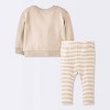 Baby Boys' 2pc Mama's Mini Embroidered Sweatshirt Set - Cloud Island™ Tan - 2 of 4