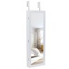 Wall-Mounted Wooden Jewelry Organizer Cabinet With LED Lighting And Multiple Storage Compartments - 3 of 4