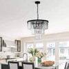 DAKAFUL Modern  Iron & Crystal Chandelier, 7*E12 Max 60W 3-Tier Pendant Light with Adjustable Height, for Bedroom Entryway Kitchen Island - 3 of 4