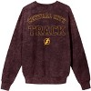 Justice League Movie Central City Track Men's Burgundy Mineral Wash Sweatshirt - 4 of 4