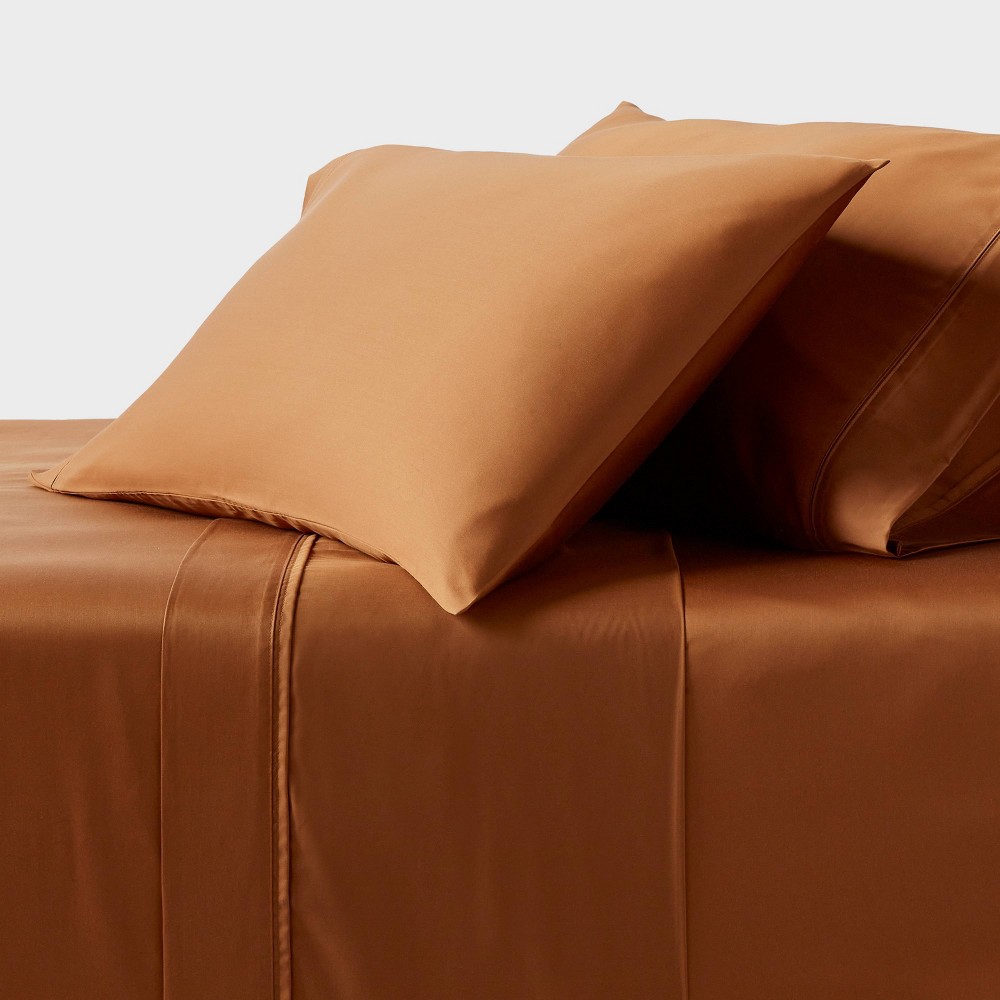 Photos - Bed Linen Twin/Twin XL 320 Thread Count Cool TENCEL® Lyocell Sheet Set Caramel - Thr