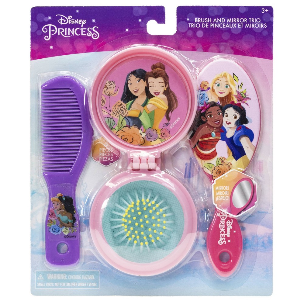 Photos - Hair Dryer Disney Princess Pop-Up Hair Brush & Mirror Set 
