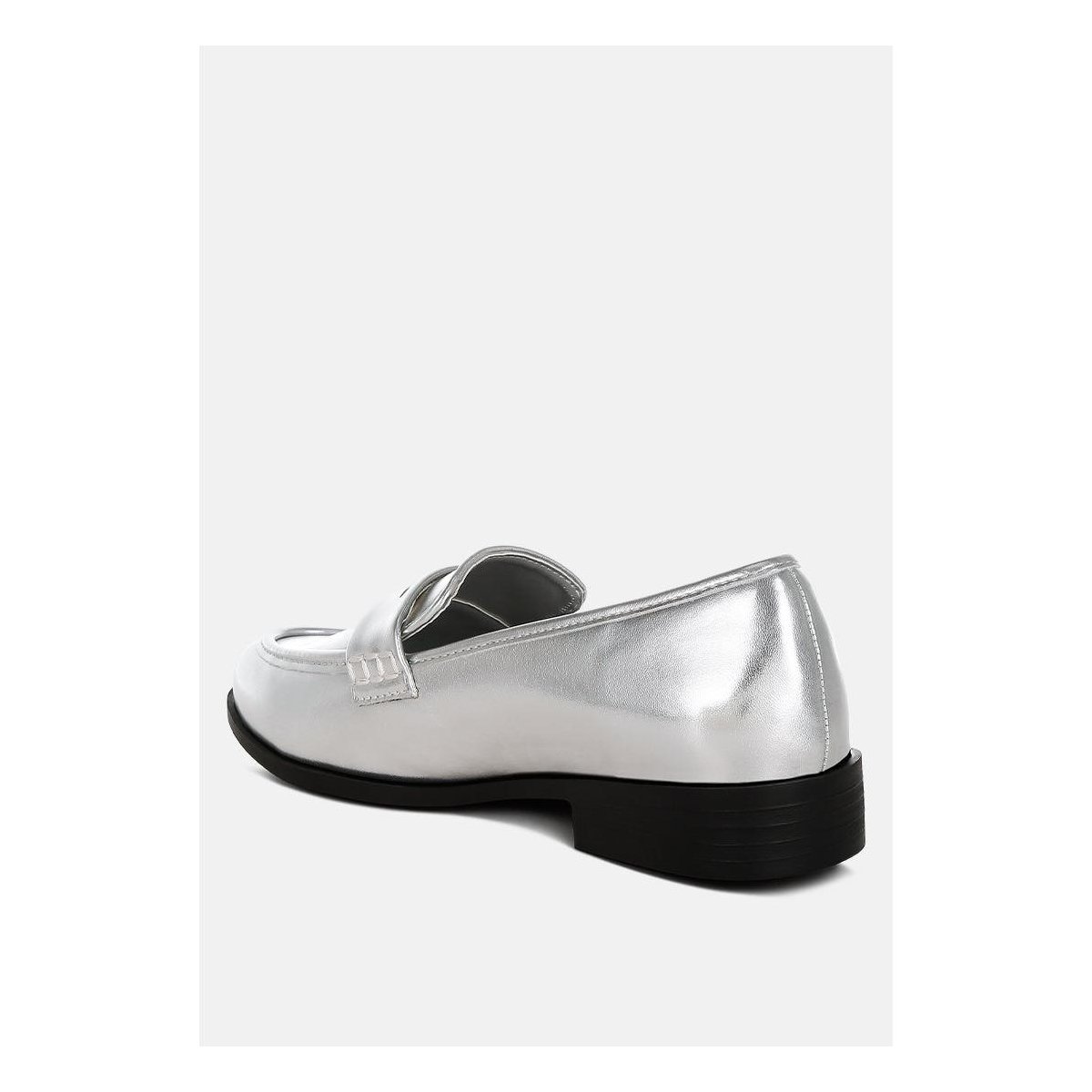 Женские туфли London Rag Womens Rugle Metallic Faux Leather Flat Loafers 6 — фото 3