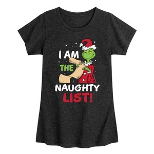Girls' - Dr. Seuss - The Grinch I Am The Naughty List Fitted Short Sleeve Graphic T-Shirt - 1 of 4