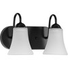 Progress Lighting Classic Collection 2-Light Wall Sconce, Black, Etched Glass Shade - 3 of 4