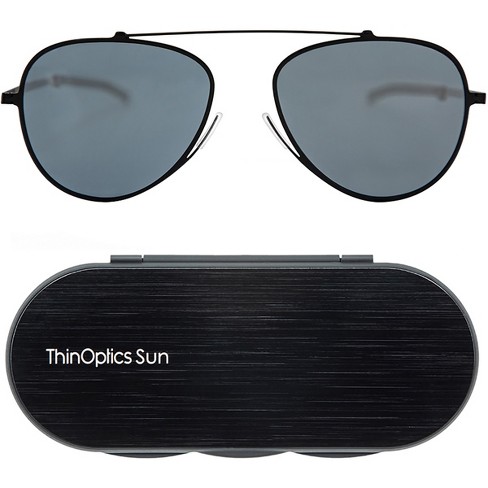 Thinoptics Mountain View Sunglasses With Aluminum Case - Black/gray Flash  Mirror : Target