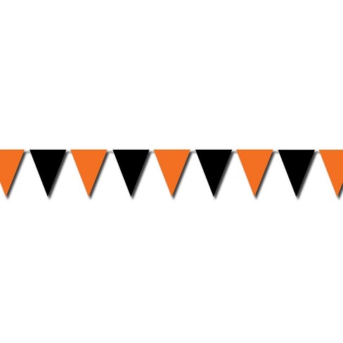 Beistle 17" x 30' Halloween Outdoor Pennant Banner; Orange/Black 2/Pack 00116 - image 1 of 1