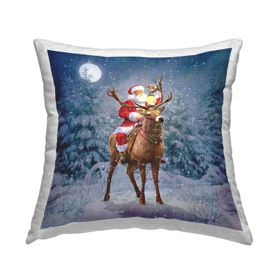 Stupell Industries Santa Reindeer Snowy Winter Night