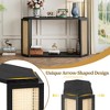 Wooakway Narrow Console Table with Unique Irregular Top Design, Rattan Sofa Table for Living Room Hallway and Entrance - 2 of 4