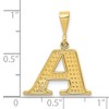 Black Bow Jewelry 14k Yellow Gold, Ashley Collection, Textured Initial A Pendant - 4 of 4