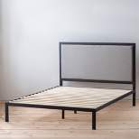 Mara Metal Platform Bed Frame with Upholstered Headboard - Brookside Home