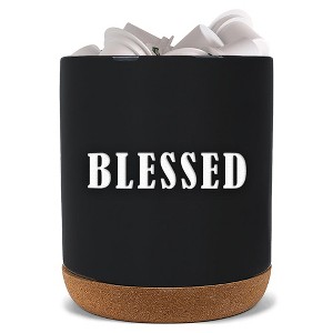 Elanze Designs Blessed Black X-Large Cork Bottom, Kitchen Counter, Ceramic Stoneware, Coffee, Tea and Hot Chocolate, Machine Brewing, K Capsule Pod - 1 of 1