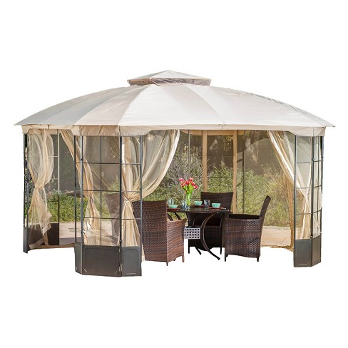 Westerly 13 X 13 Steel Patio Gazebo Camel Christopher Knight