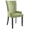 vidaXL Dining Chair with Armrests Light Green Velvet - 2 of 4