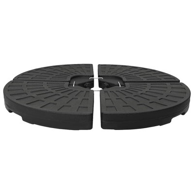 vidaXL Umbrella Base Fan-shaped 4 pcs Black