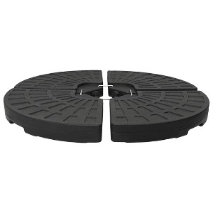 vidaXL Umbrella Base Fan-shaped 4 pcs Black - 1 of 4
