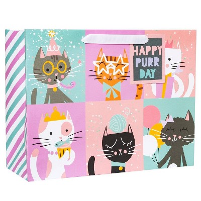 2x Sheets Of Cat Gift Wrap 70x50cm Wrapping Paper And Tags