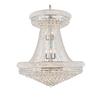 Primo 36" Chrome 28-Light Royal Cut Crystal Chandelier