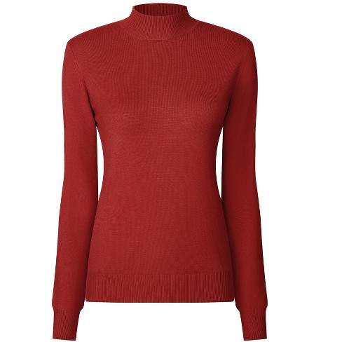 Red on sale turtleneck blouse