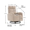 Rocking And Swivel Recliner,Upholstered Recliner Sofa Chair With Metal Legs And One Left Bag, Tall Back Lounge Chair Nursery Chair-Cuddlewood - 4 of 4
