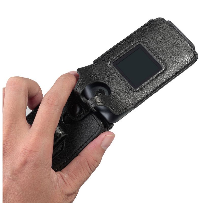 Nakedcellphone Vegan Leather Case with Belt Clip for Alcatel Go Flip V (2019) - Black, 5 of 8
