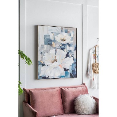 Blooming Florals Hand Painted Canvas with Polystyrene Frame