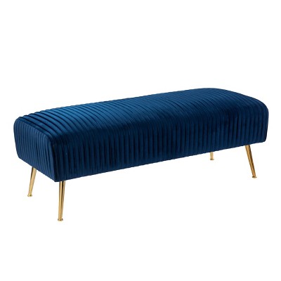 Tawver Contemporary Upholstered Bench Blue/Gold - Aiden Lane