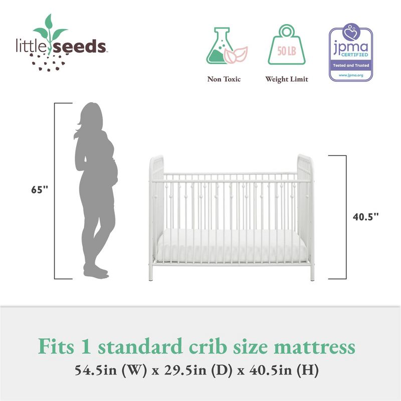 Little Seeds Monarch Hill Ivy Metal Baby Crib, 4 of 5