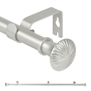 Urbanest 5-8" Telescoping Single Curtain Rods with Trumpet Finials - 1 of 3