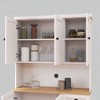 Kitchen Pantry Cabinet with Microwave Countertop, Freestanding Hutch Cabinet with Adjustable Shelves, 6 Doors, 1 Drawer, UV Painted MDF Storage Unit - 4 of 4