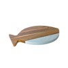 Slickblue Stylish Fish Shaped Acacia Wood & White/Black Marble Board for Serving, Cutting, and Charcuterie, 11.75"x7.75" - 2 of 3