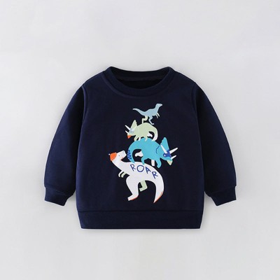 MyKids-USA Boys Cartoon Pattern Printing Crew Neck Casual Pullover