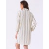 INSPIRE CHIC Women's Pajama Shirts Button Down Long Sleeve V-Neck Pajama Dress with Pocket - 4 of 4