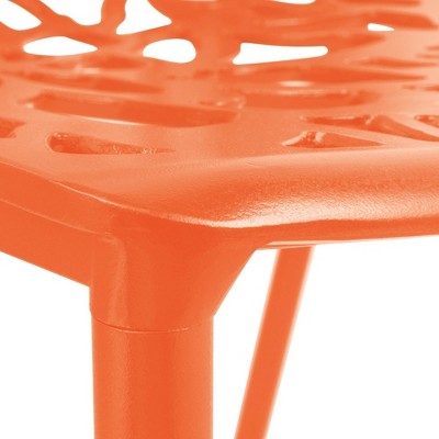 Devon Orange Aluminum Modern Outdoor Stackable Chair