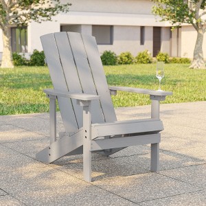 Sonkuki Outdoor Recycled Plastic Wood Adirondack Chair Lounger for Patio, Backyard - 1 of 4