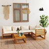 vidaXL Garden Lounge Set Cream Solid acacia wood with an oil finish - 2 of 4