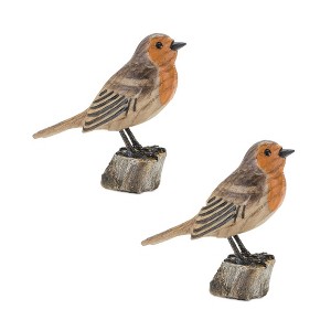 Melrose Stone Perched Bird Figurine (Set of 2) - 1 of 3