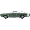 1968 Dodge Charger Racing Green Metallic with White Top and Tail Stripe 1/87 (HO) Diecast Model Car by Oxford Diecast - 2 of 4